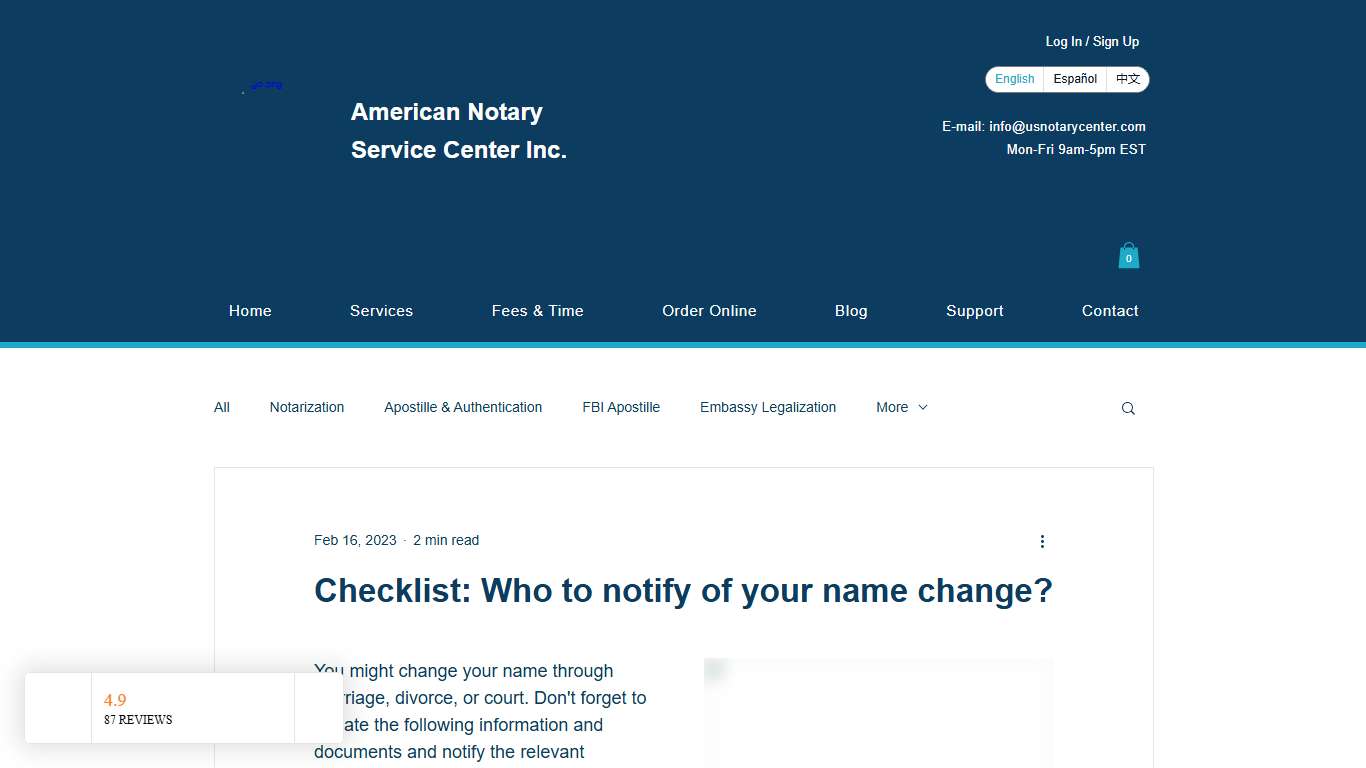 Checklist: Who to notify of your name change?