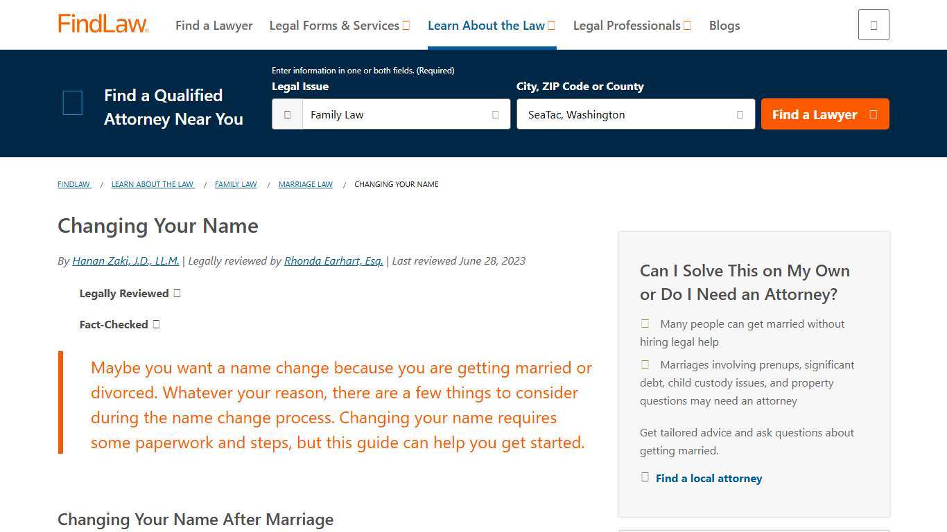Changing Your Name - FindLaw